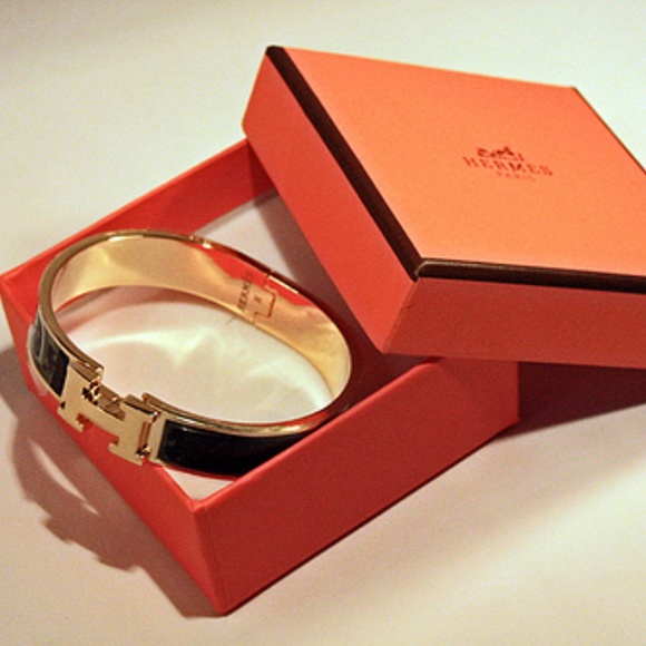 Hermes Click Silver and Black H Bracelet - Picture 2 of 11